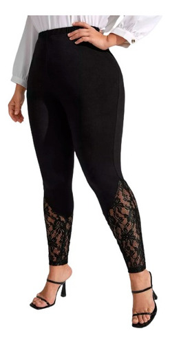Calza Leggins Shein Unity Detalle Encaje Plus Size
