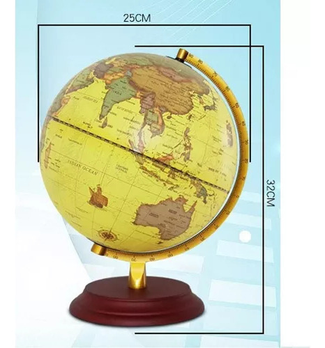 Mesa Giratória Mini World Map Globe, Edição Em Inglês