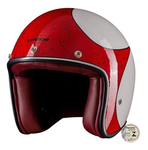 Capacete Lucca Custom Old School Moto - Original - Nf* 