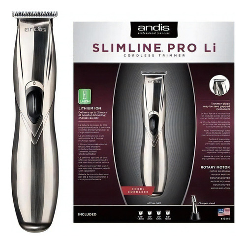 Andis® Slimline Pro Li Profesional Inalámbrico 32445 - D-8 Color Níquel