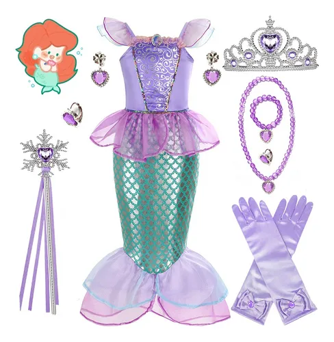 Disfraz De Sirena Para Niña, Vestidos De Princesa Para Niñas Para Fiesta De  Cumpleaños, Halloween, Cosplay