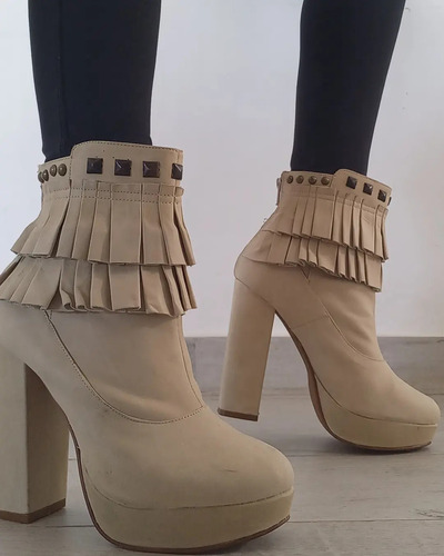 Botas Mujer Cuero Taco Y Plataforma Lola Roca 39