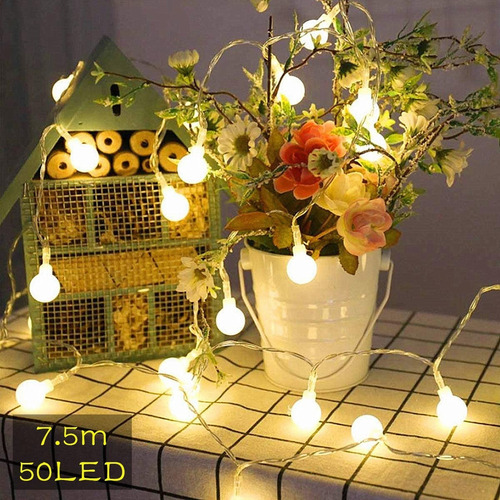 Cortina De Luces Led 7.5m/24ft 50led Impermeable Para Fiesta