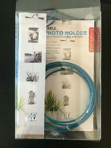 Cable Para Colgar Fotos Con Imán Color Azul Acero Photo Holder