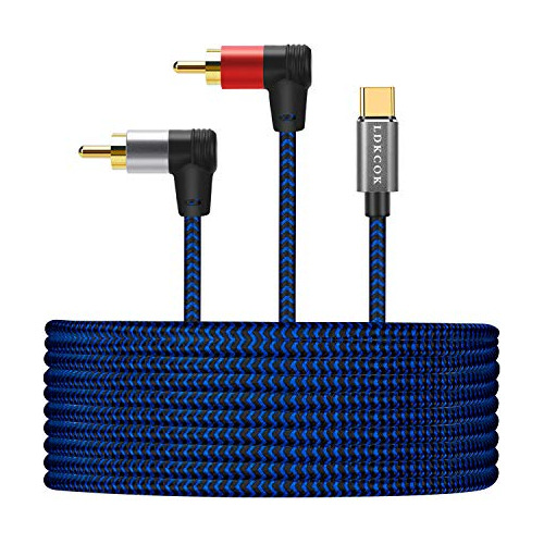 Ldkcok Usb C A 2 Rca Audio Cable De 15 Pies Tipo-c A Xmgk4