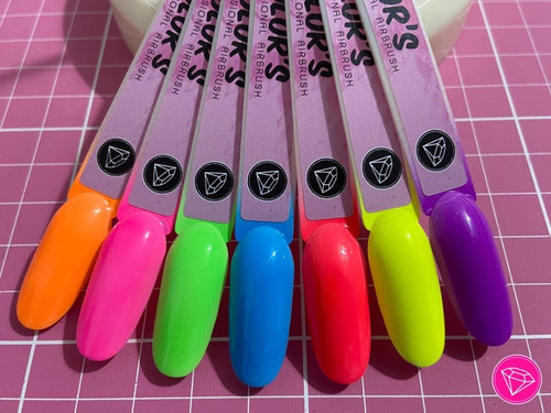 Imagem 2 de 4 de Tinta Para Airbrush Aerografo Unhas - Coleção Neon