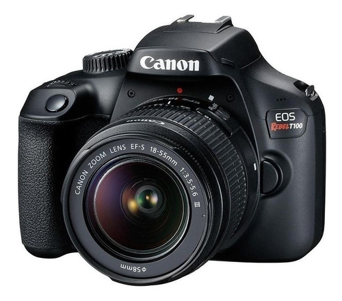 Canon EOS Rebel Kit T100 + lente 18-55mm IS II T22080983 - Negro