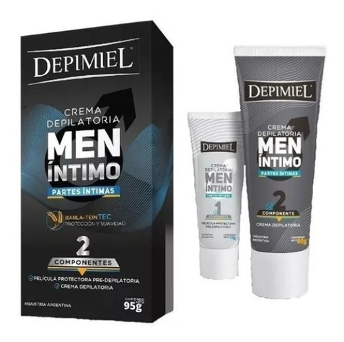 Imagen 1 de 3 de Crema Depilatoria Hombre Partes Intimas 1+2 X 95 Gr Depimiel