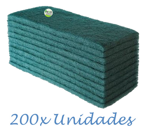 Kit 200 Unidades Fibra De Limpeza Geral Verde British Pisos