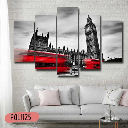 Imagen 4 de 10 de Cuadro Londres Cuidades Mundo Xxl En 5 Partes 150x100