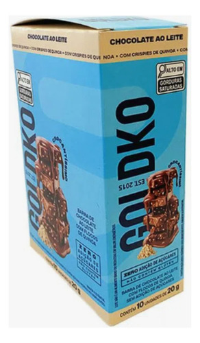 Barra De Chocolate Com Crispy De Quinoa De 20g - Gold Ko
