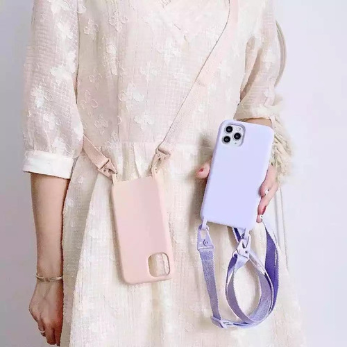 Imagem 2 de 4 de Case Capa iPhone 12 Pro Max Silicone Com Alça Integrada