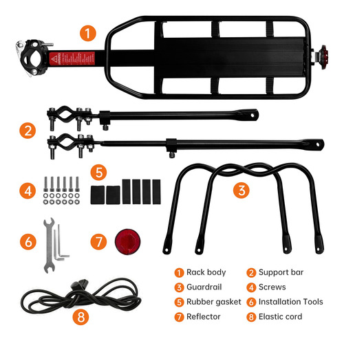 Portabultos Trasero Bicicleta Aluminio Alloy Modelo Universa Negro