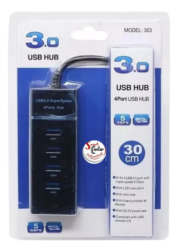 Hub Multipuertos Usb 3.0 4 Puertos De Alta Velocidad