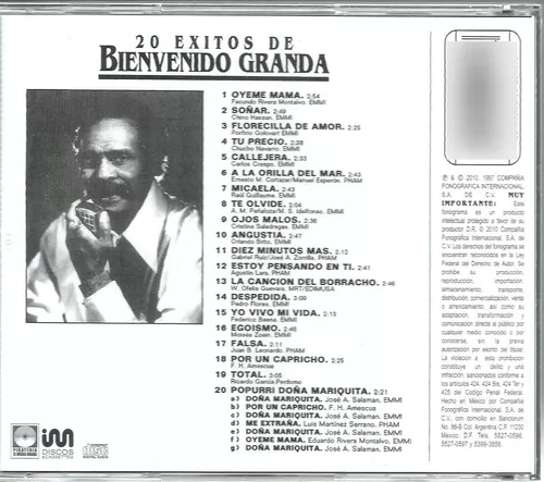 Grandes éxitos de Bienvenido Granda by Bienvenido Granda (Album, Bolero):  Reviews, Ratings, Credits, Song list - Rate Your Music