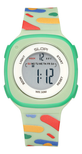 Reloj Slop Verde Print Multicolor Sw2207lk5 Unisex