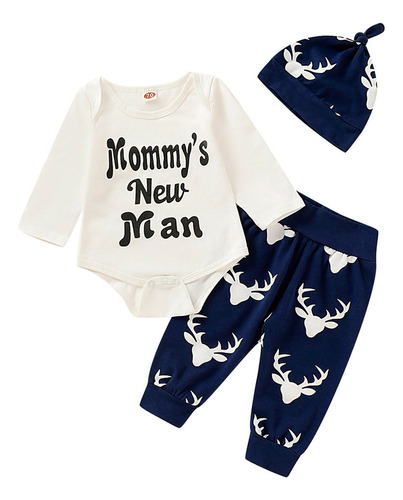 Conjunto De Trajes De Mameluco Con Letras Para Niño, Pantalo