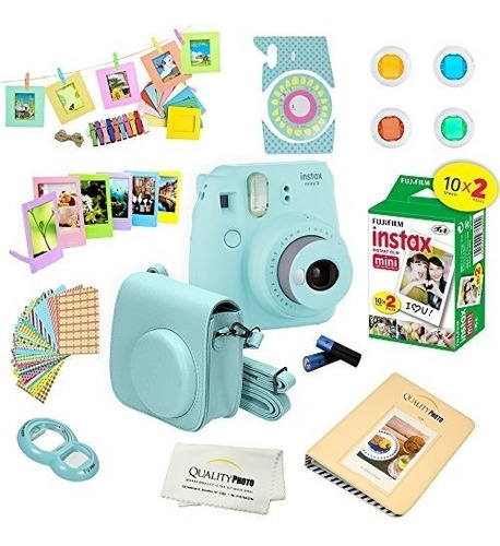 Fujifilm Instax Mini 9 Camara Instantanea Azul Hielo W Pelic