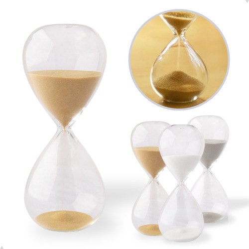Ampulheta Decorativa De Vidro Liso Areia Colorida 5 Minutos