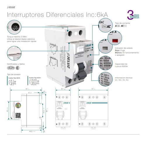 Interruptor Diferencial 4x40a 100ma Jeluz