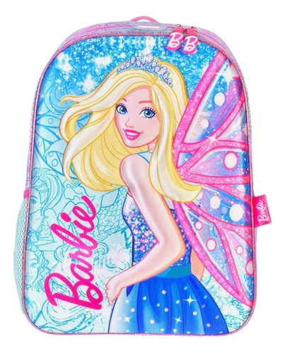 Mochila Barbi3 Primaria Hada Escolar Reforzada Color Baribie Lila Diseño De La Tela Lisa 3d