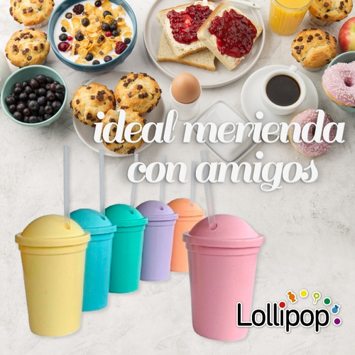 Imagen 5 de 9 de Vasos Plasticos Souvenirs Pasteles X 10 U - Lollipop