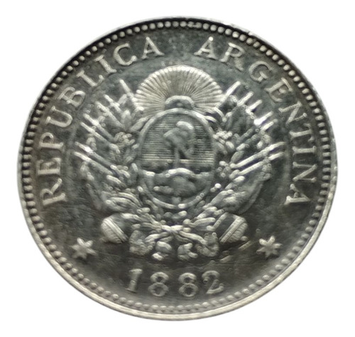 Argentina Moneda Plata 20 Centavos Patacón 1882 (Usado)