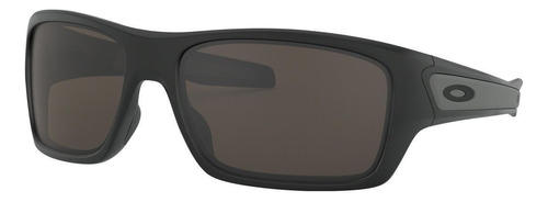 Anteojos de sol Oakley Turbine Standard con marco de o matter color matte black, lente warm grey de plutonite clásica, varilla matte black de o matter - OO9263