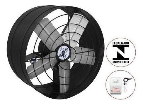 Exaustor Comercial 40cm Aço Preto Axial Parede 95w