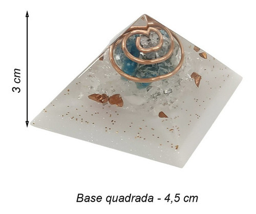 Pirámide de orgonita, apatita azul, elevación vibratoria de 4 cm