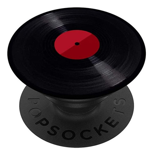 Disco De Vinilo Pop Socket Diseño Rojo Y Negro. Disc Pop So