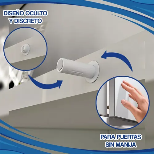 Sistema Push Open Puerta Embutir 70 Mm Blanco Plástico X 50*
