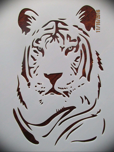 Plantilla Reutilizable Logotipo Tigre Bengal 0.394 In