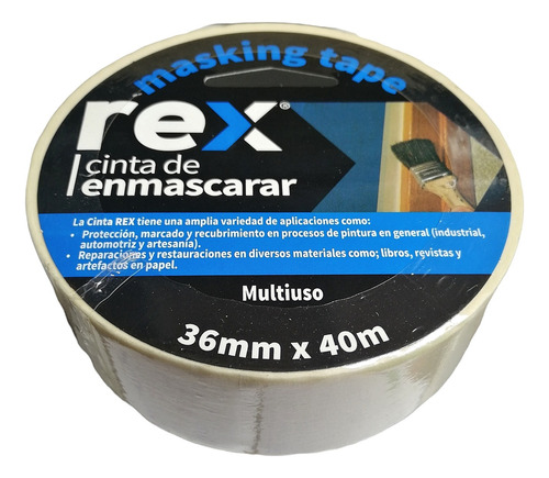 6 Cinta De Enmascarar Masking Tape Multiuso 36mm X 40mts Rex