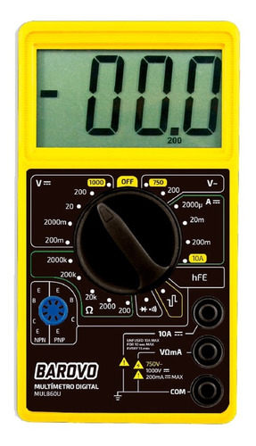 Multímetro Digital Tester Display Visor Amplio Barovo