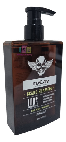 Shampoo Barba Maxcare 100% Natural 260ml Nutre Y Suaviza 