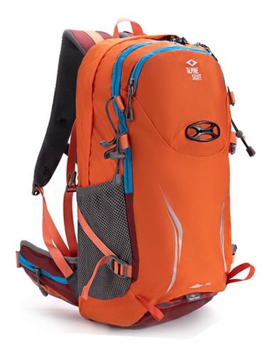 Mochila Trekking Outdoor 35 Lts Viajes Reforzada Color Naranja Diseño de la tela Liso