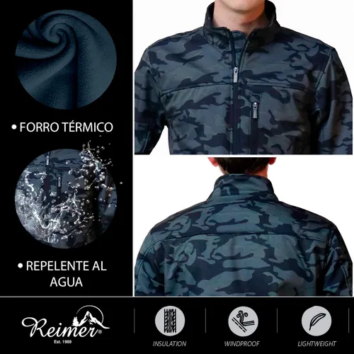 Chaqueta De Neopreno Camuflaje Militar Hombre Casual Reimer