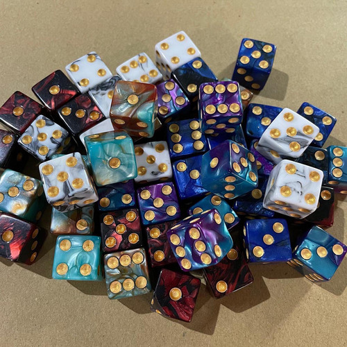 6 Juego De Dados Acrílicos De Seis Caras, Juguetes De 16 Mm