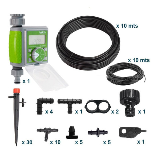 Kit Riego Automatico 2 Zonas Independientes Goteo 30 Macetas Kit30 Aquaflex