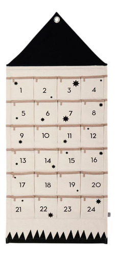 Calendario De Adviento Con 24 Bolsillos Y Bolsa Trasera Para