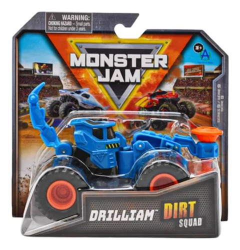 Drilliam Dirt Squad Excavadora Monster Jam Vehículo Carrito