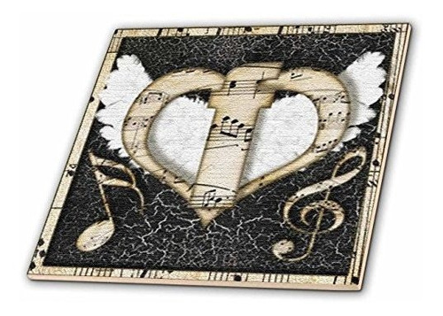 3drose Ct_102866_5 Song Angel Letra Inicial F-glass Tile, 4 