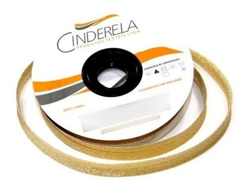9 Viés Lurex Dourado Brilho Fino 12mm X 20m