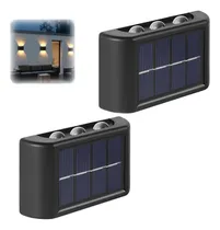 Comprar Foco Lámpara Aplique Solar Led Fotocélula Jardín 6 Led X2 Cs