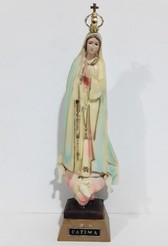 Figura De La Virgen De Fatima En Poliresina 18,50 Cms
