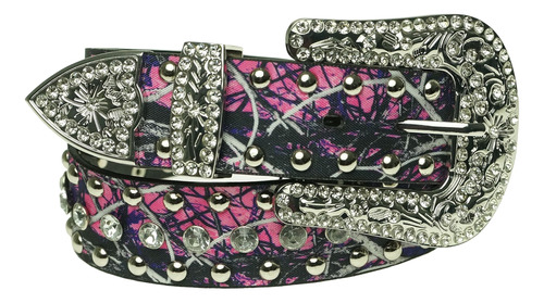 Muddy Girl Pink Camo Belt - Cinturón De Vaquera Occidental P