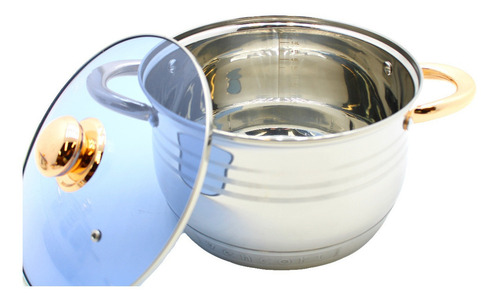 Batería de cocina Vencort Batería Acero Profesional Batería Acero Inoxidable con 12 piezas de acero inoxidable gris