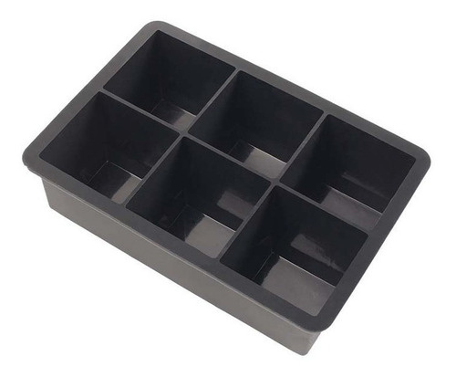 Molde Para Hielo Cubos Grandes 2 - 6 Espacios Color Negro