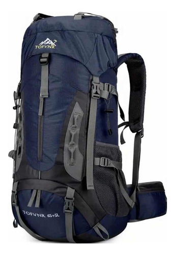 Mochila Impermeable Senderismo 70 Litros Alta Montaña Azul